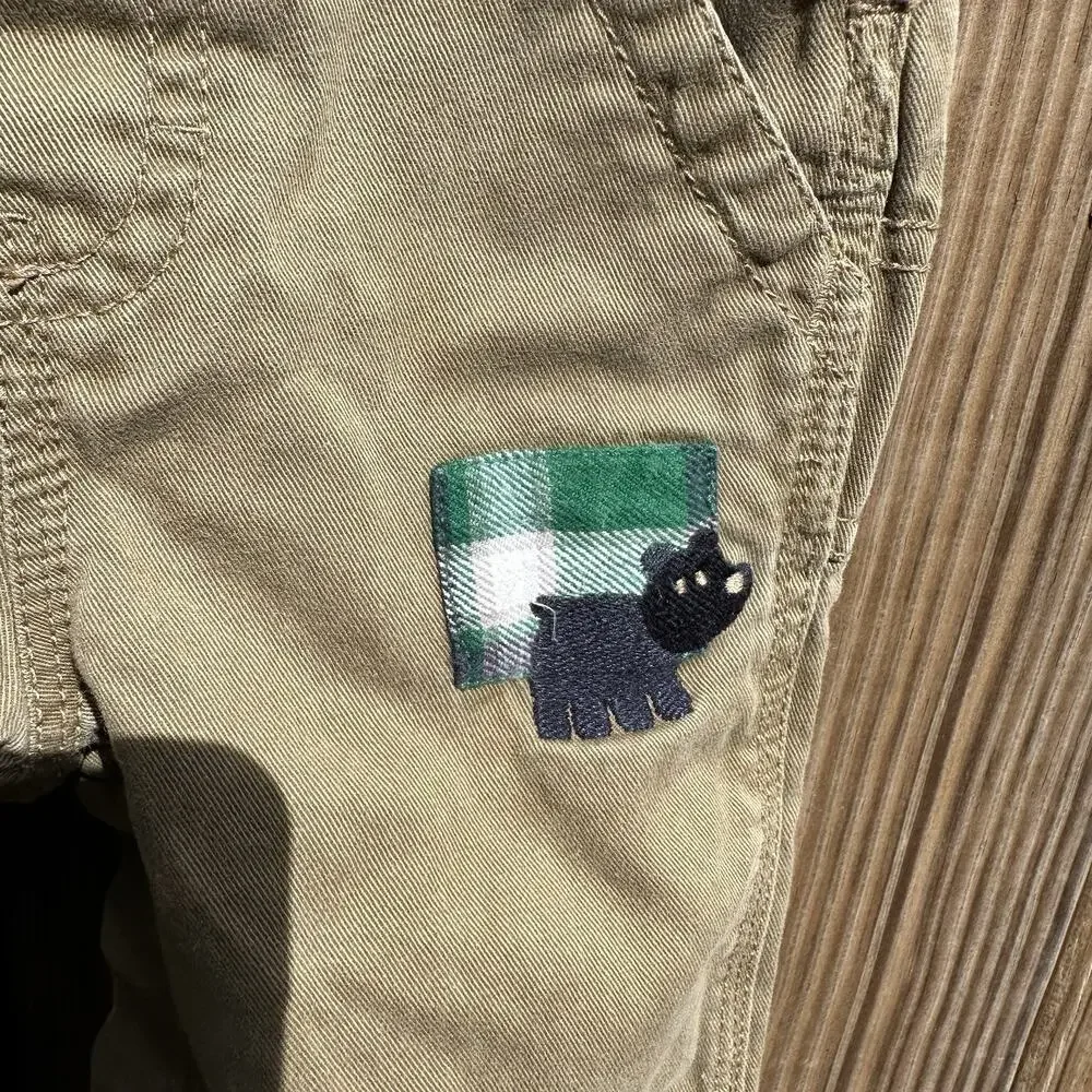 Oshkosh B’gosh Toddler Overalls 18 Months Khaki Plaid‎ Bear Animal